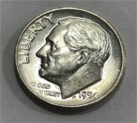 1954 d GEM BU Roosevelt Dime