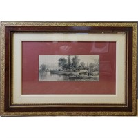 19th C Steel Engraving A.F Bellows 1829-1883 Amer