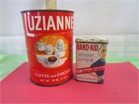 Luzianne Coffee & Band Aid Tins