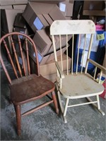 Childs Rocking Chair & Chair - Pick up only