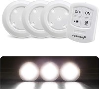 Fosmon Wireless LED Puck Light 3 Pack