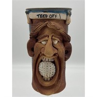 Vintage Jac Genovese Folk Art Pottery Mug