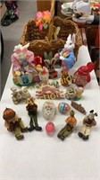 EASTER items and some fall decor in a large