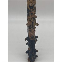 Vintage Folk Art Hand -Carved Walking Stick