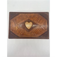 Vintage Hand-Carved Folk Art Jewlery Box