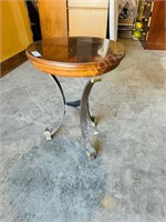 small wood & metal side table