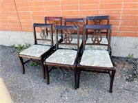 set of 6 Lyre back chairs