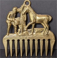 Ornamental Brass Blacksmith/Horse Mane Curry Comb