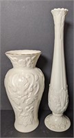 Lenox Vase & Bud Vase. 7.5" & 11"