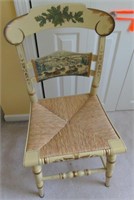 Painted pale wooden chair