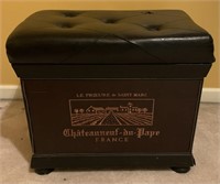 Chest w/French vineyard embroidery,  23” W x 18”H