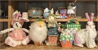 Lot of assorted Easter decorations including