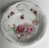 Bavaria China bowl with roses 10.5”