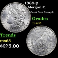 1888-p Morgan $1 Grades GEM Unc