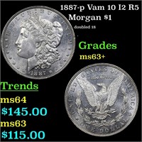 1887-p Vam 10 I2 R5 Morgan $1 Grades Select+ Unc