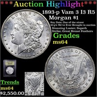 *Highlight* 1893-p Morgan $1 Graded Choice Unc