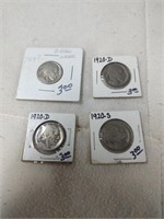 1917 & 3- 1920 Buffalo Nickels