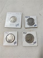 2 1918 & 1921 Buffalo Nickels