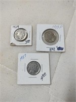 2-1929& 1-1937 Buffalo Nickels
