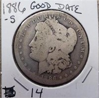 1886S  Morgan Dollar