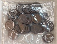 Bag of 50 Indian Head Cents 1890 to 1899