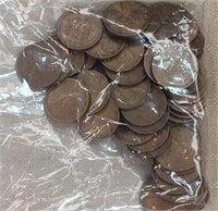 Bag of 50 Lincoln Cents 1930-1939