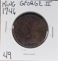 1746 King George 2 Half Penny