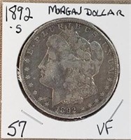 1892S Morgan Dollar VF