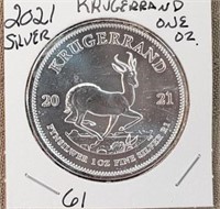 2021 Silver Krugerrand One Oz.