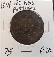 1884 20 Reis Portugal F