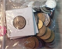 Bag of 50+ World Coins Some Silver 1925 & Up