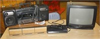 Sony radio, small TV, cassette holder & TV tuner