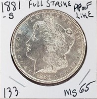 1881S Morgan Dollar Proof Like MS65
