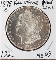 1878S Morgan Dollar Full Strike Proof Like MS65
