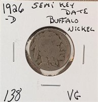 1926D Buffalo Nickel Semi Key Date VG