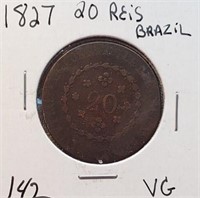 1820 Twenty Reis Brazil VG