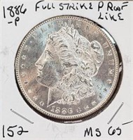 1886P Morgan Dollar Full Strike Proof Like MS65