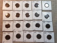 20 Different Indian Head Cents 1882-1908