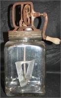 1 gallon butter churn w/cracked metal lid
