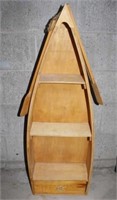 wood boat shadow box 39" tall x 13" wide