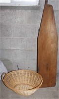 wood iron board and basket