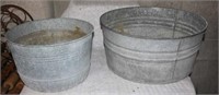 2 galvanized tubs