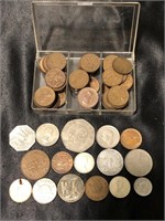 Various foreign coins