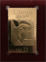 Statue of Liberty 100th anniversary gold stamp