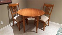 Wood Drop Leaf Table w/ 2 Chair's