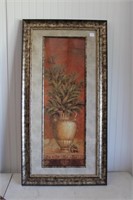 Framed painting "Tuscan Reverie". 46" T x 23" W