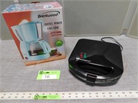 White-Westinghouse waffle iron and Brentwood coffe