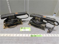 2 Black and Decker electric sanders