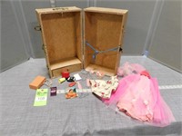 Doll wardrobe case with doll accessories