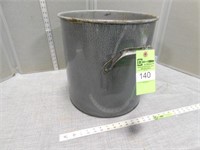 Large graniteware pot; approx. 15" high